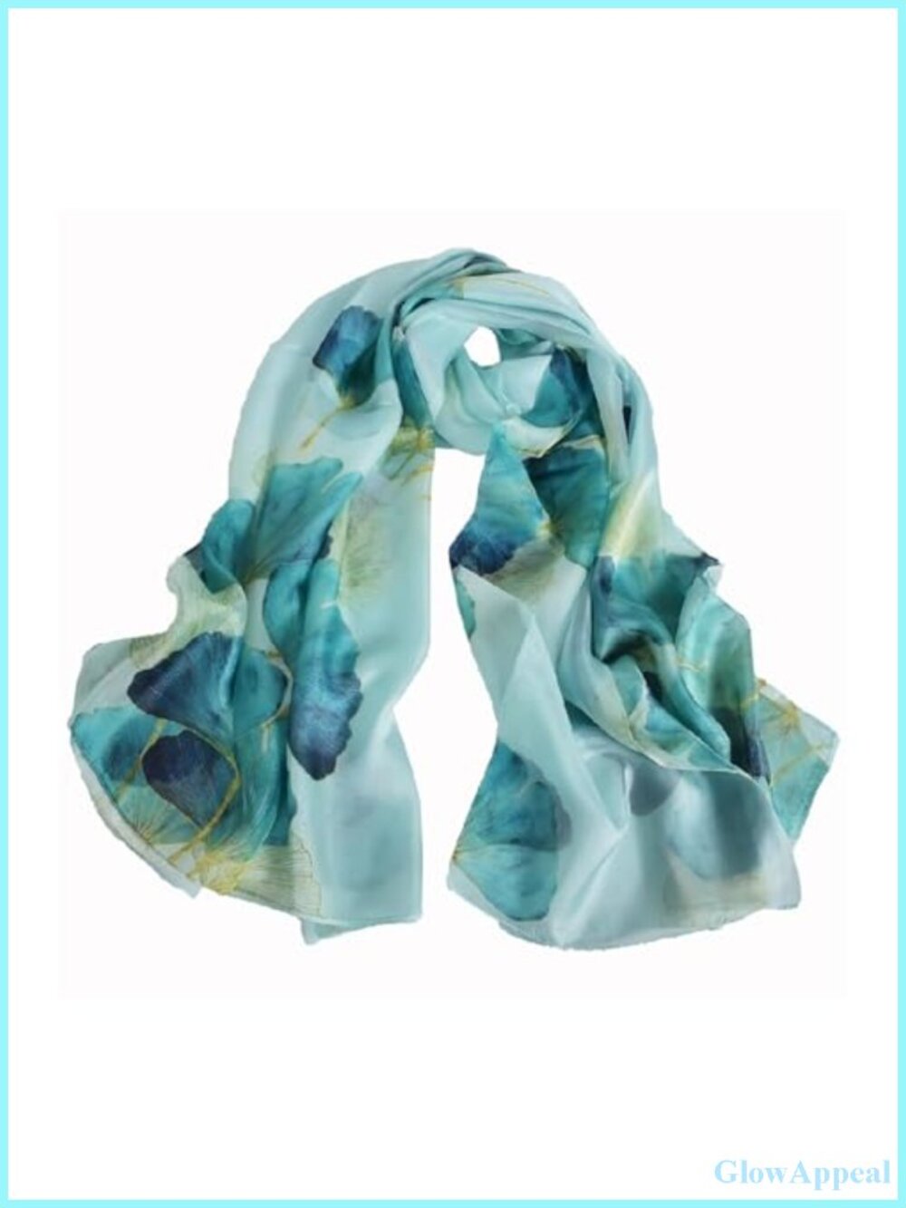 100% Mulberry Silk Chiffon Scarf Extra Large Print Long Shawl Wrap